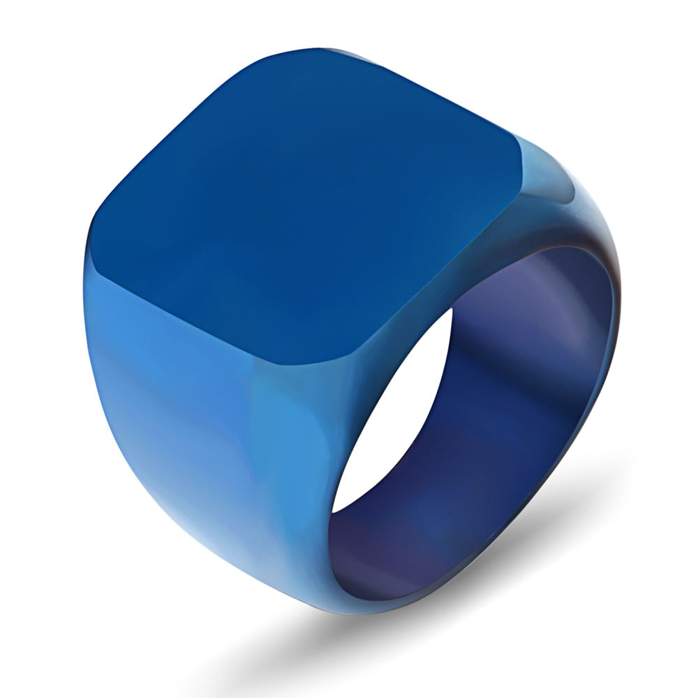 Retro Glossy Stainless Steel Ring 18mm Daily Wear