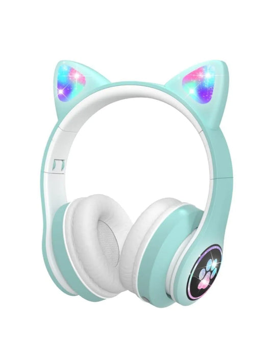 Cat Ears Bluetooth Headphones with LED Light