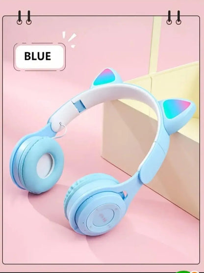 Cat Ears Bluetooth Headphones with LED Light