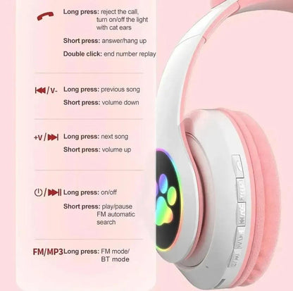 Multicolor Cat Earheadphones with LED Lights