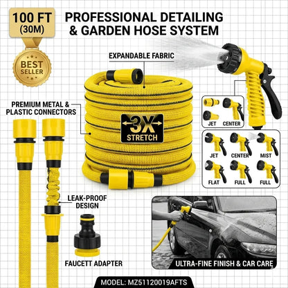 100FT Expandable Hose System with 3X Stretch Design