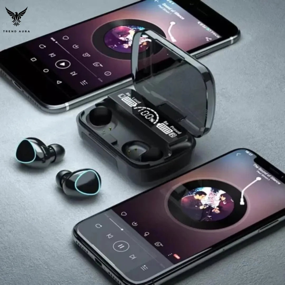 Wireless Earbuds Instant Pairing Black with Bass & Touch Controls M10