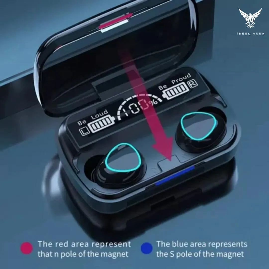 Wireless Earbuds Instant Pairing Black with Bass & Touch Controls M10