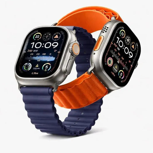 Smart Watch with Orange Strap for Men Women