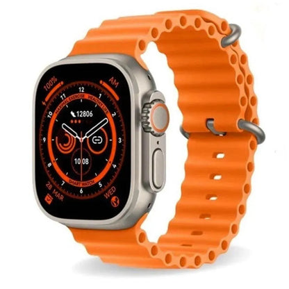 Smart Watch with Orange Strap for Men Women