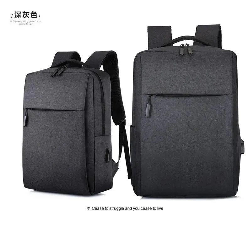 Black Laptop Backpack for Men Women, Nylon, Water Resistant, Adjustable Straps