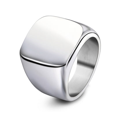 Retro Glossy Stainless Steel Ring 18mm Daily Wear