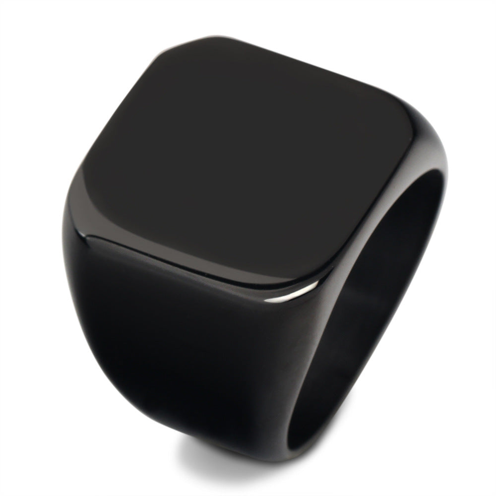 Retro Glossy Stainless Steel Ring 18mm Daily Wear